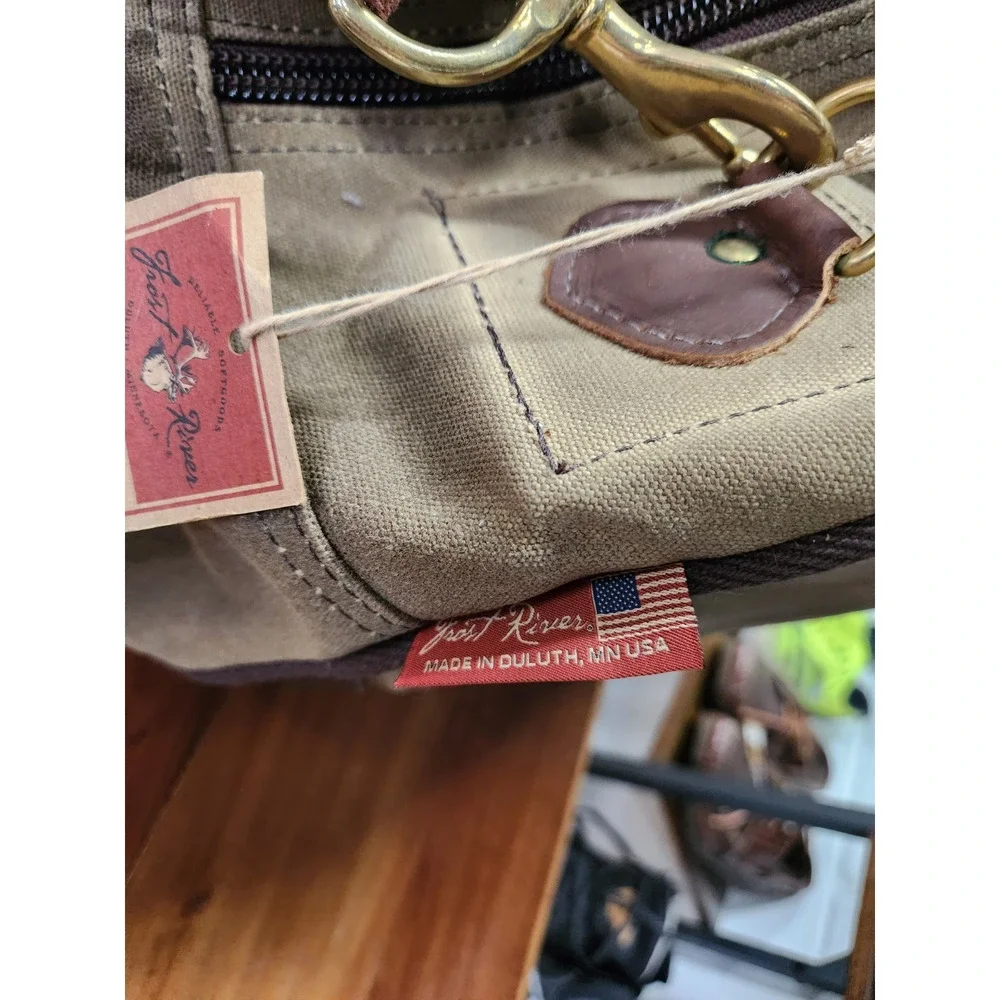 Frost River Flight Bag In Field Tan Waxed Canvas & Rich Brown Leather, Brass